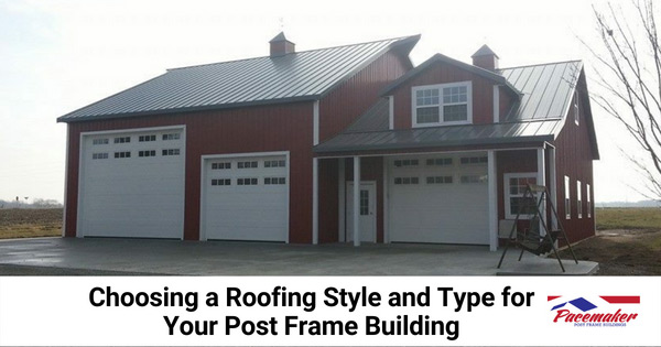 Roofing style for post frame buildings.
