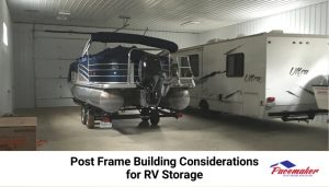 RV storage in a post frame building.